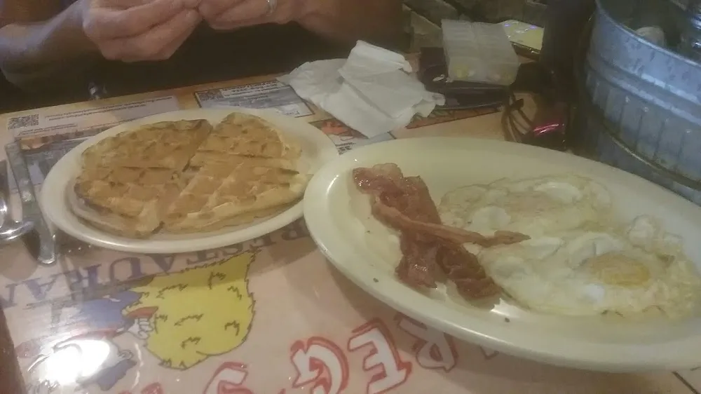 Waffle with Meat and Eggs